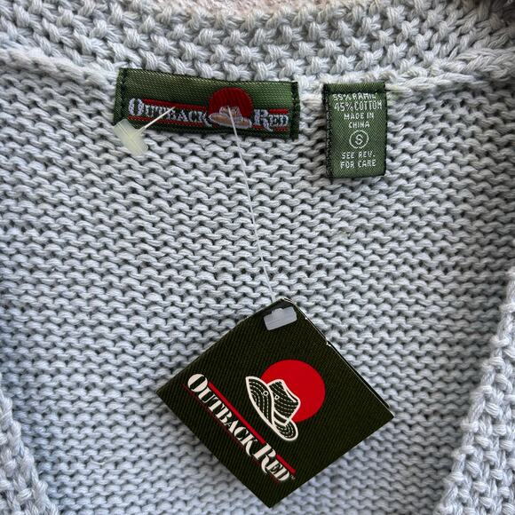 NWT Vintage Deadstock Cable Knit Sweater Vest Light Blue Size Small - Picture 3 of 4